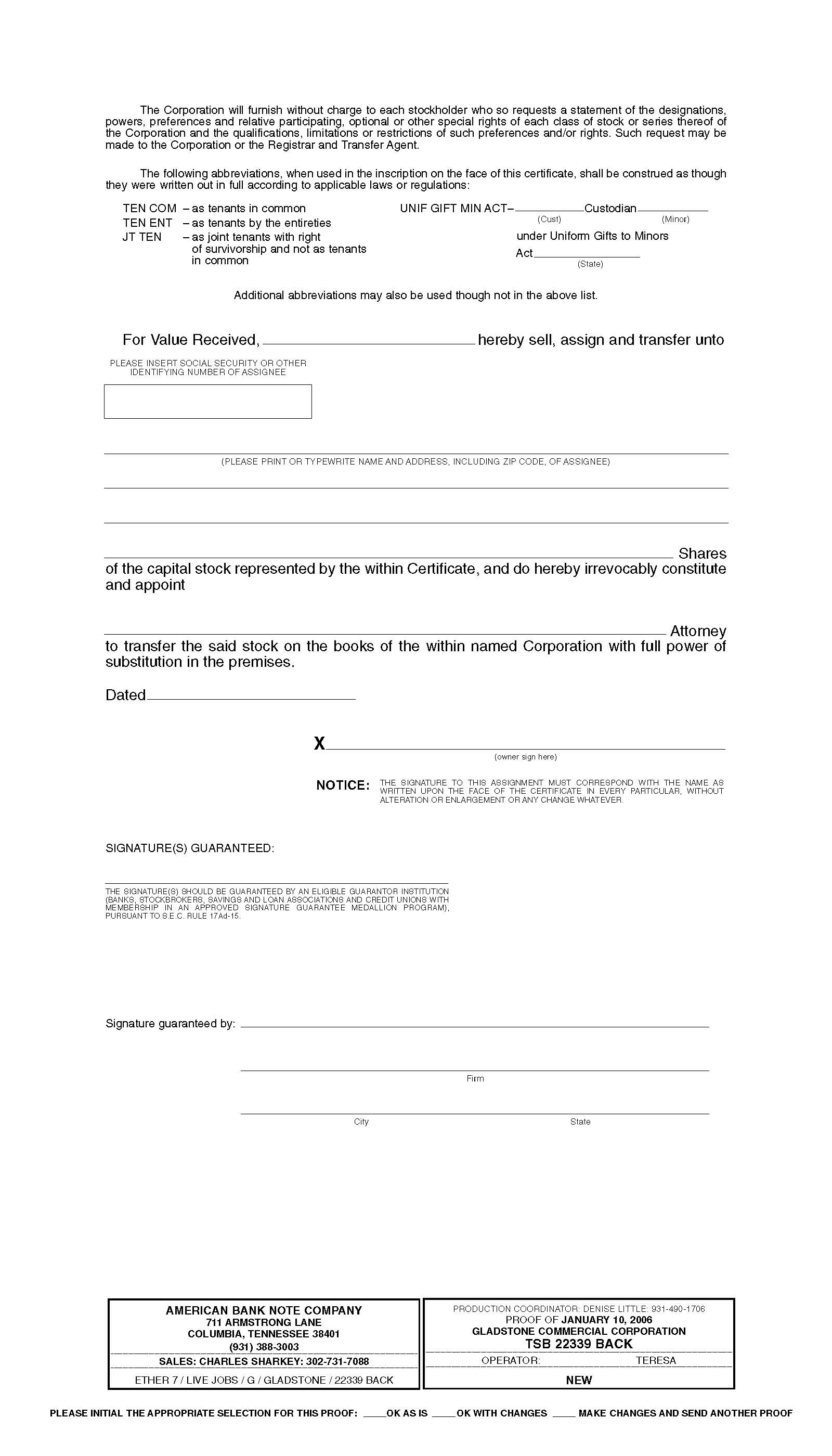 (TRANSFER AGENT PAGE)